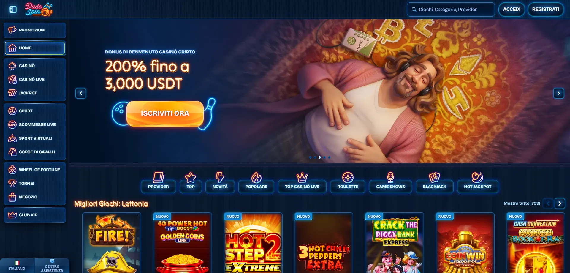 Scegliere la slot giusta su Dudespin Casino tra oltre 13.700 titoli