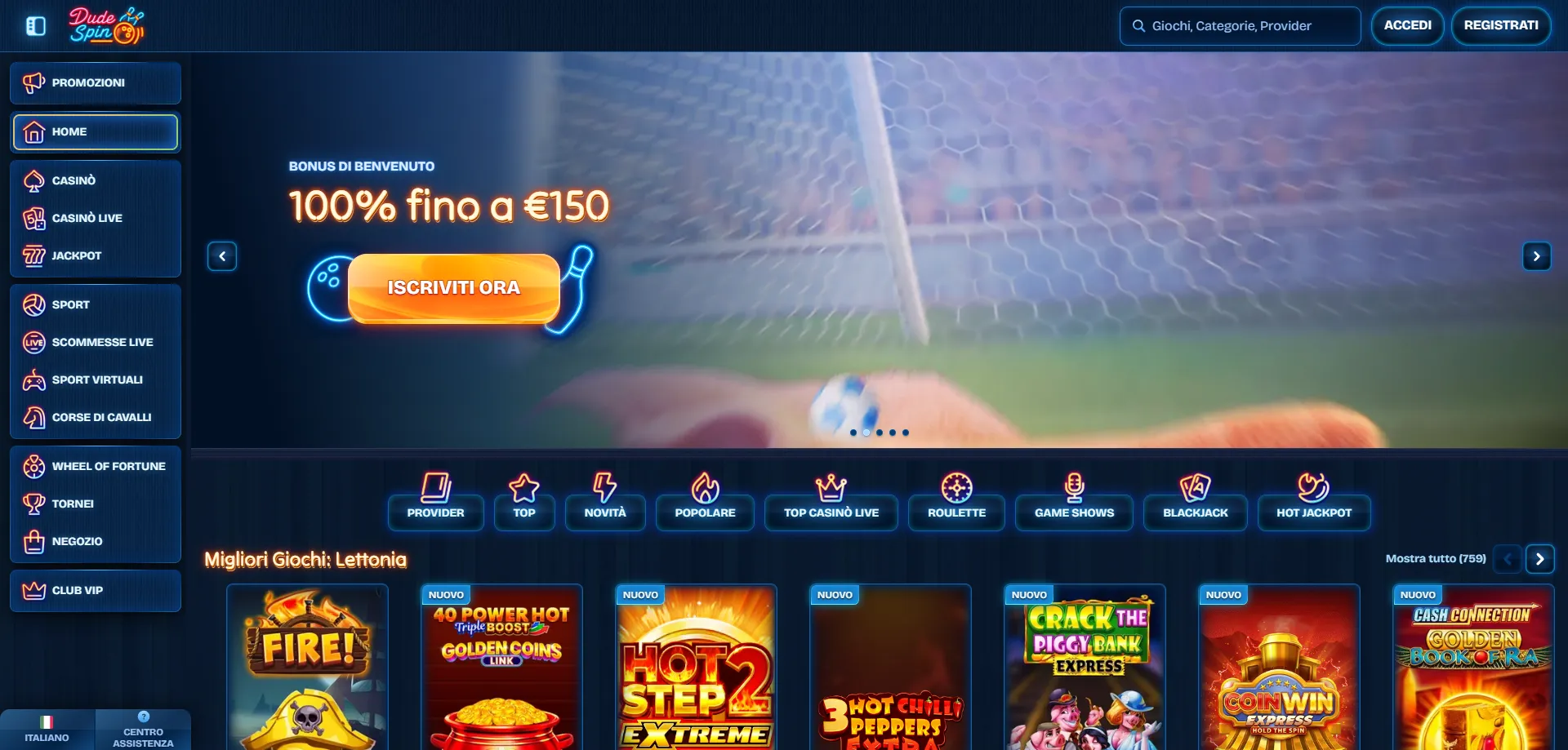 Dudespin Casino piattaforma di gioco online per i giocatori italiani